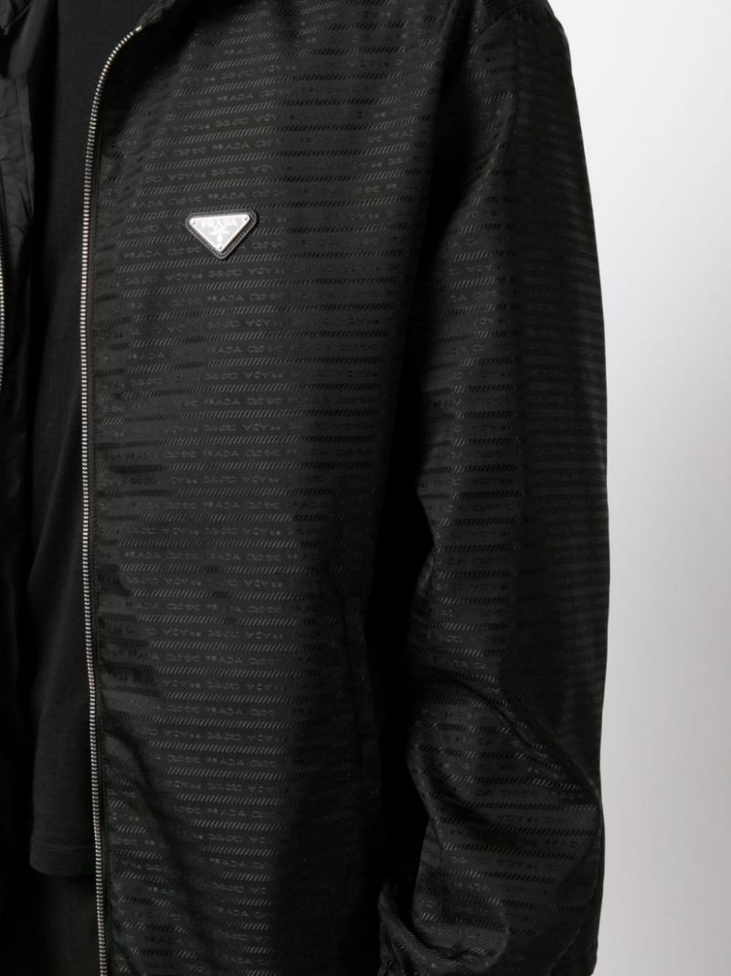 Black Re-nylon Zip-up Jacket