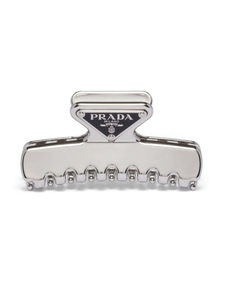 Silver-tone Logo Metal Hair Clip