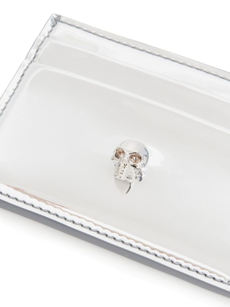 Silver-tone Skull Logo Card Holder