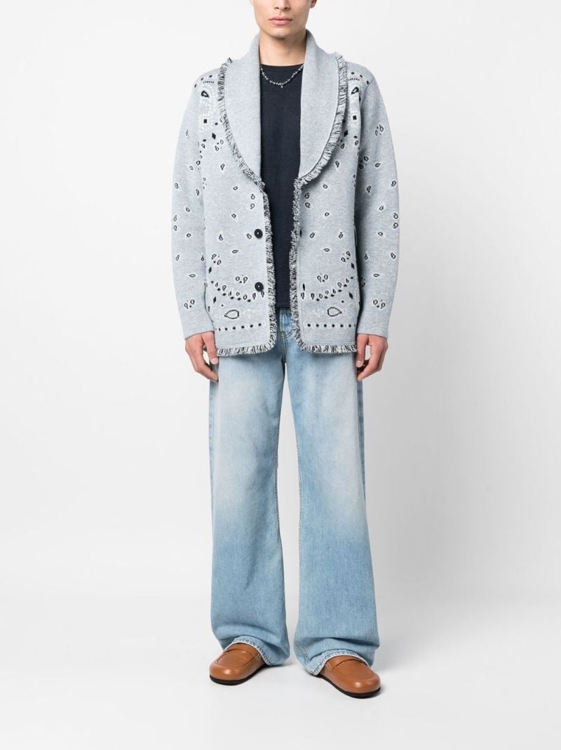 Blue Bandana Jacquard Cardigan