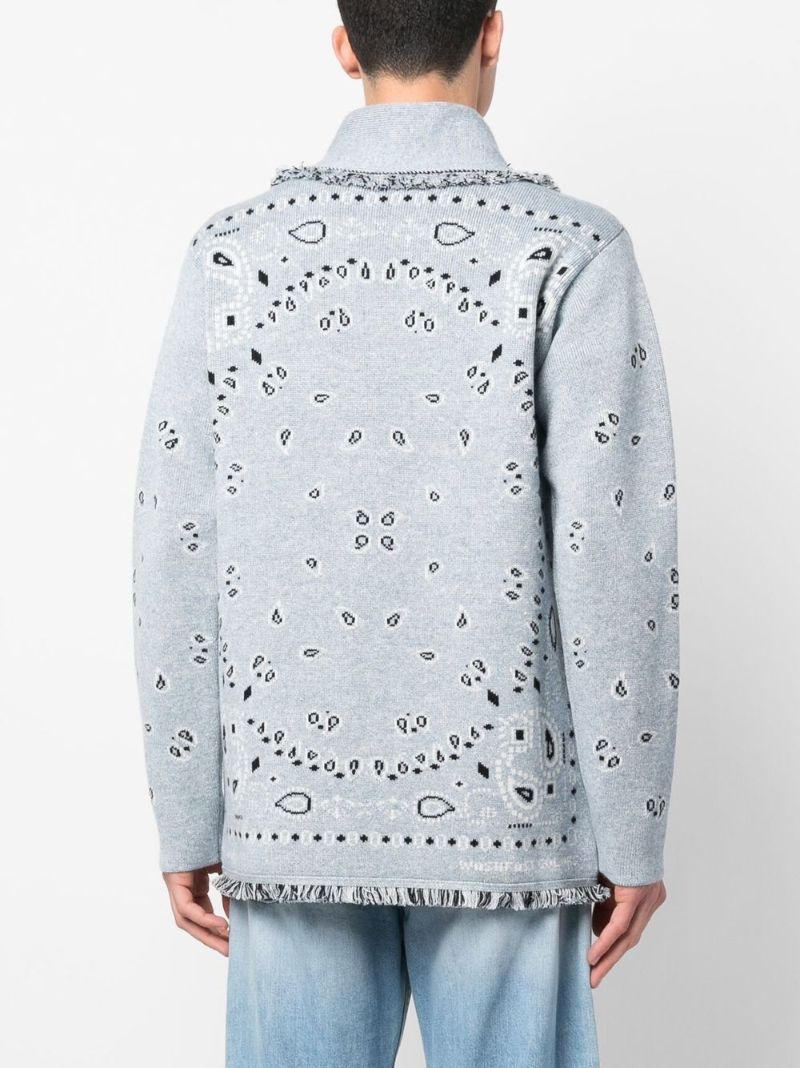 Blue Bandana Jacquard Cardigan