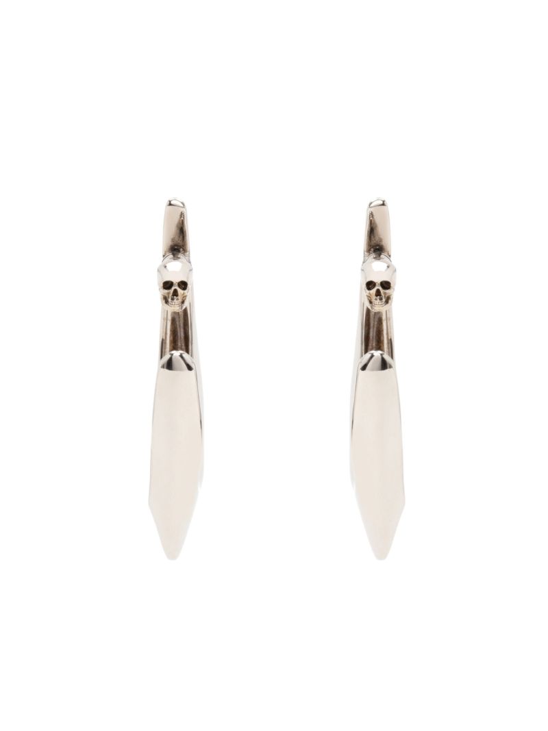 Silver-tone Skull Hoop Earrings