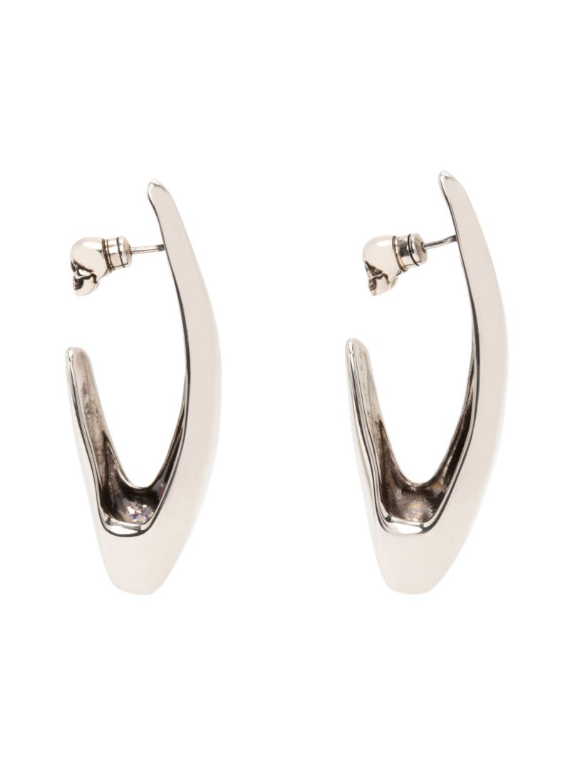 Silver-tone Skull Hoop Earrings