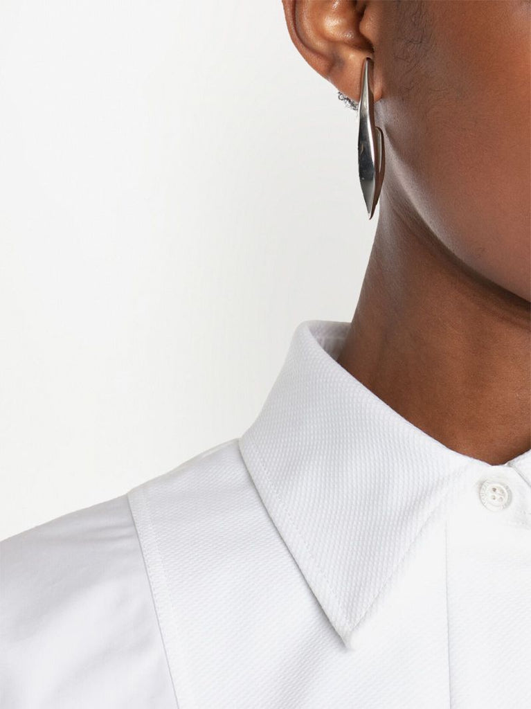 Silver-tone Skull Hoop Earrings