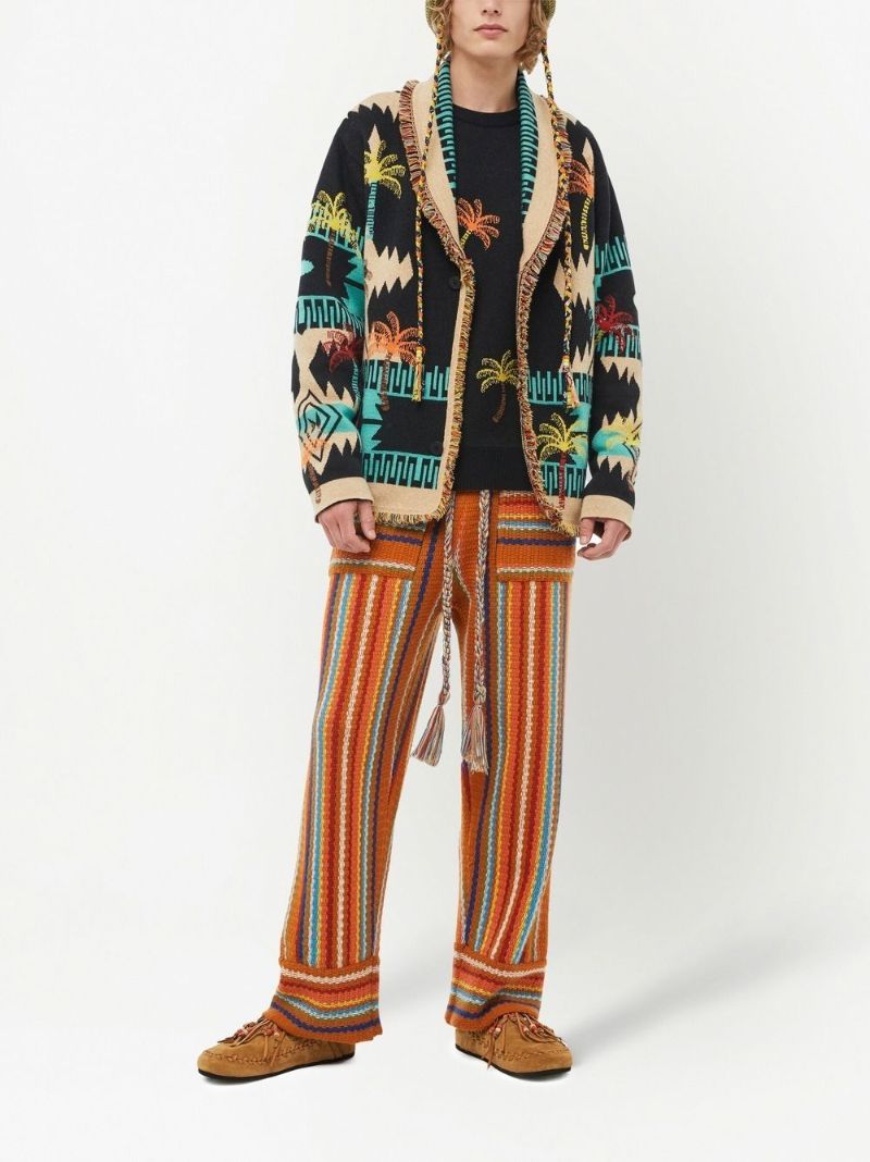 Multicoloured Palm Tree Jacquard Cardigan