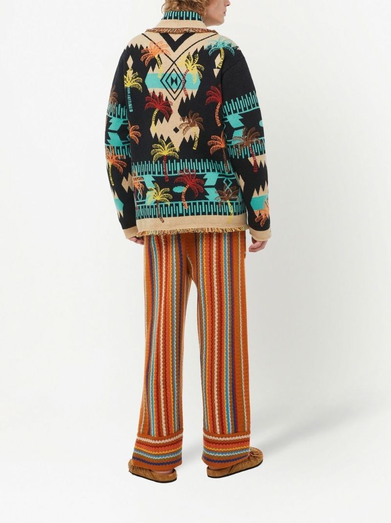 Multicoloured Palm Tree Jacquard Cardigan
