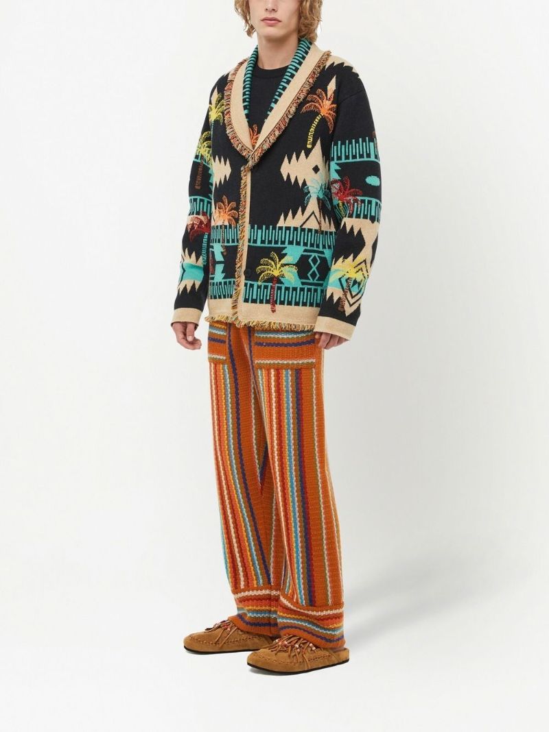 Multicoloured Palm Tree Jacquard Cardigan