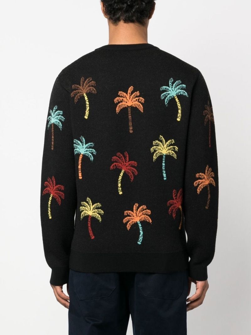 Black Palm Tree Wool Jumper
