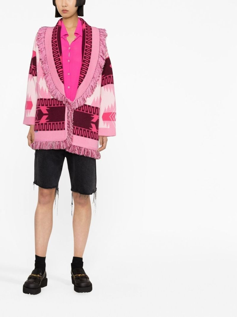 Pink Icon Jacquard Cashmere Cardigan