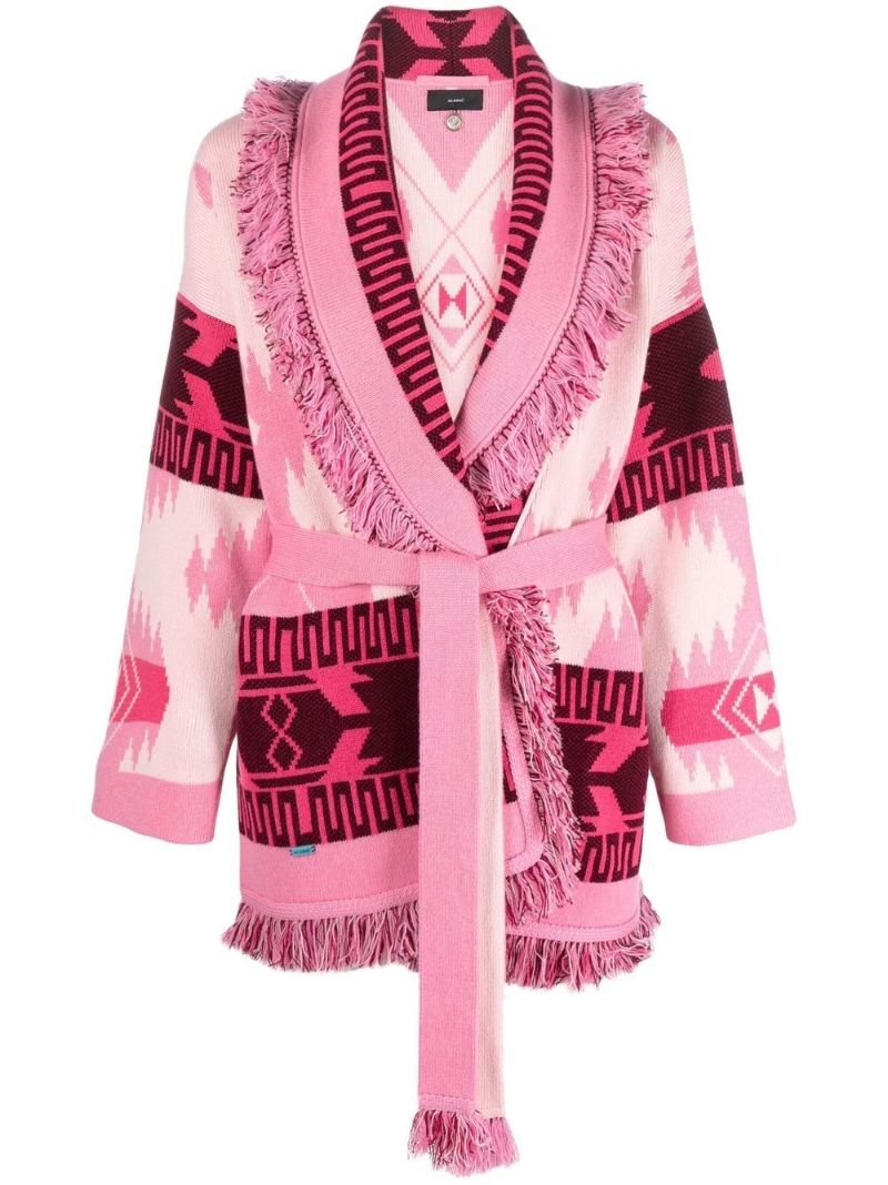 Pink Icon Jacquard Cashmere Cardigan