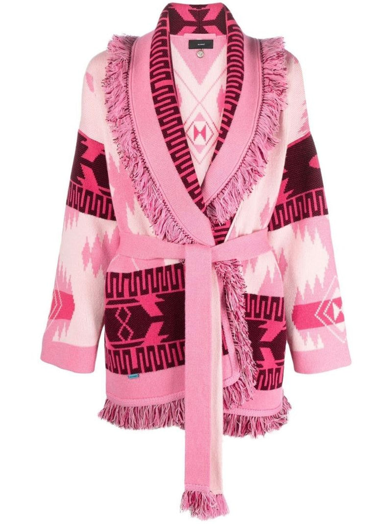 Pink Icon Jacquard Cashmere Cardigan