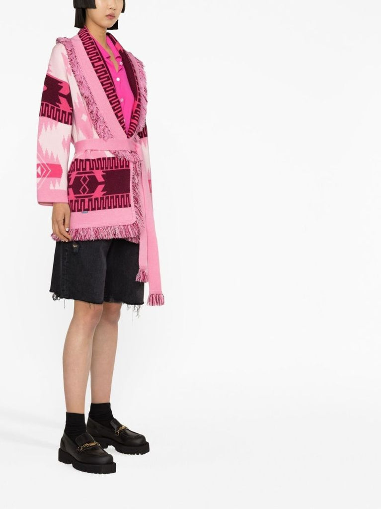 Pink Icon Jacquard Cashmere Cardigan