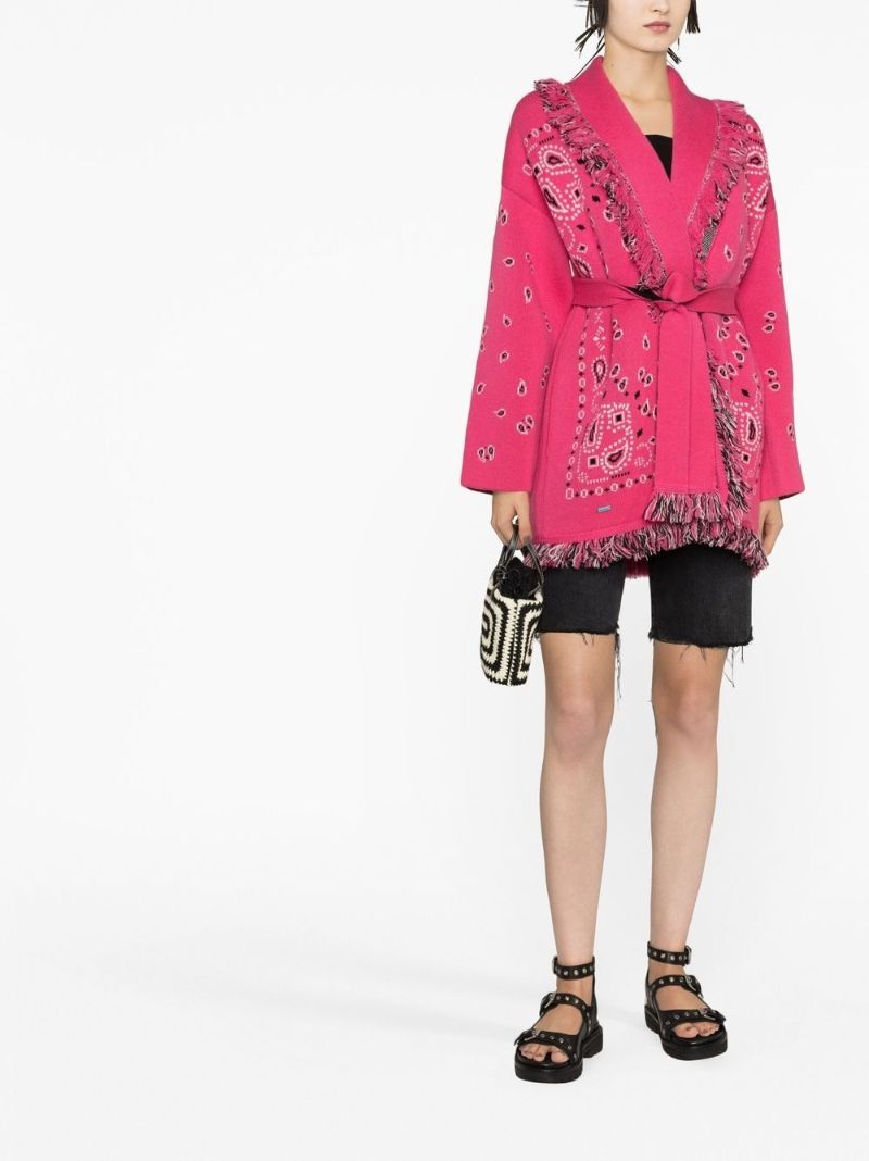 Pink Bandana Jacquard Cashmere Cardigan