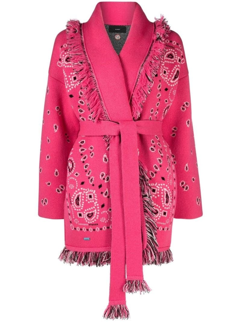 Pink Bandana Jacquard Cashmere Cardigan