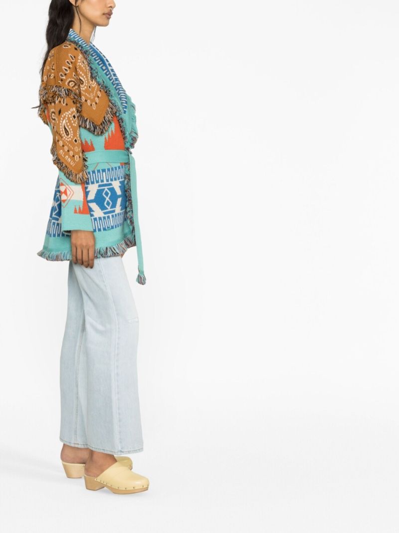 Blue Bandana Patch Jacquard Cardigan