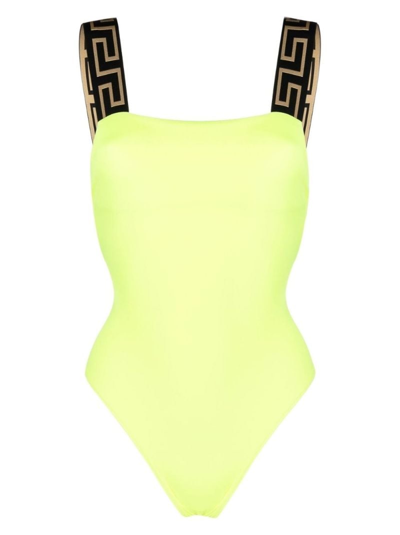 Yellow La Greca Strap One-piece Swimsuit