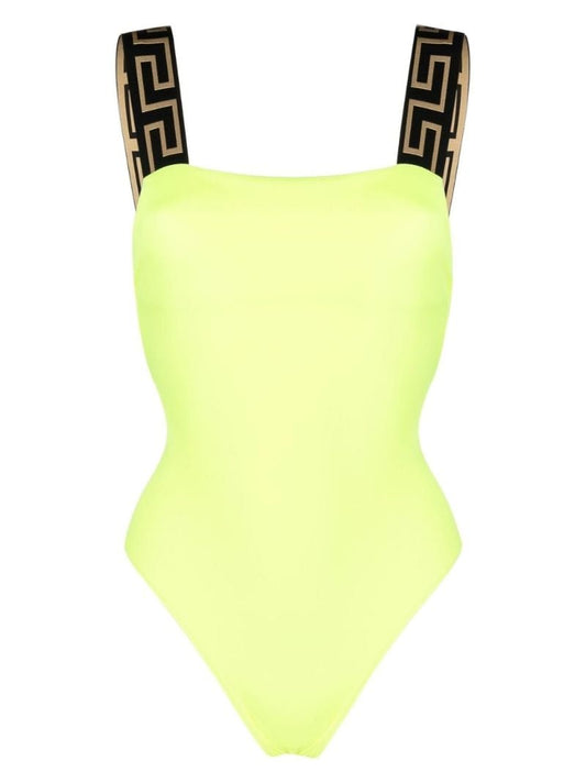 Yellow La Greca Strap One-piece Swimsuit
