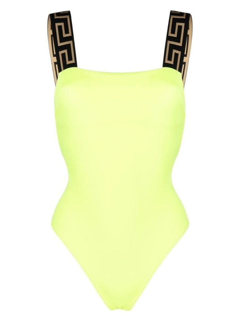 Yellow La Greca Strap One-piece Swimsuit