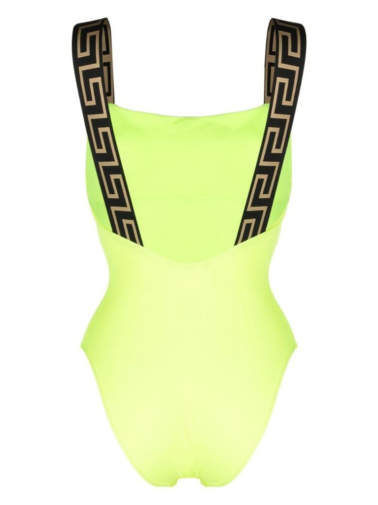 Yellow La Greca Strap One-piece Swimsuit