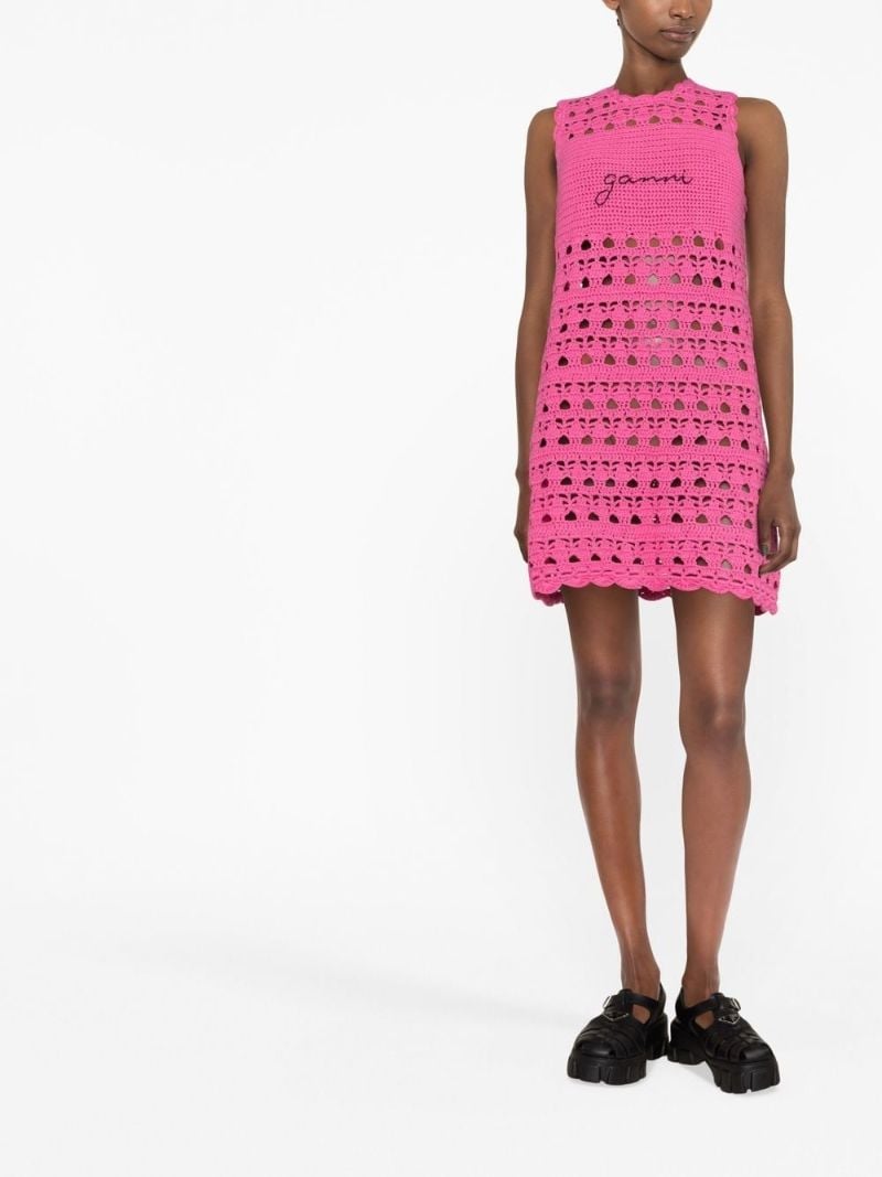 Pink Crochet Mini Dress