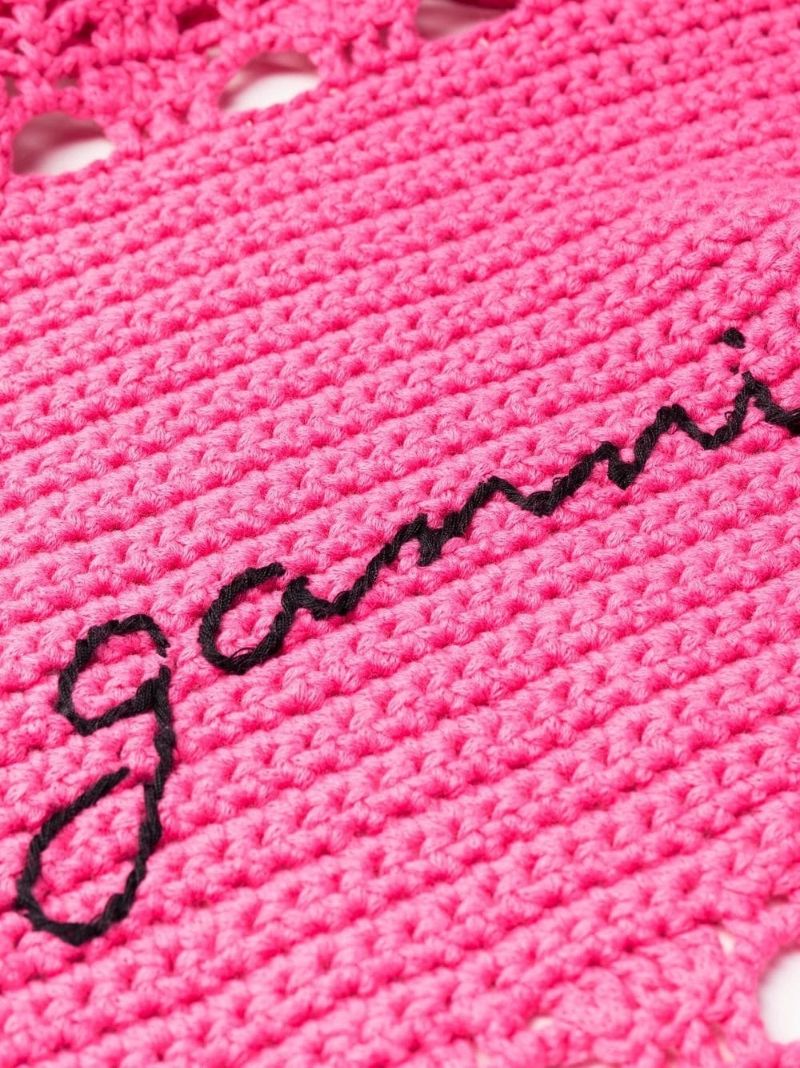 Pink Crochet Mini Dress