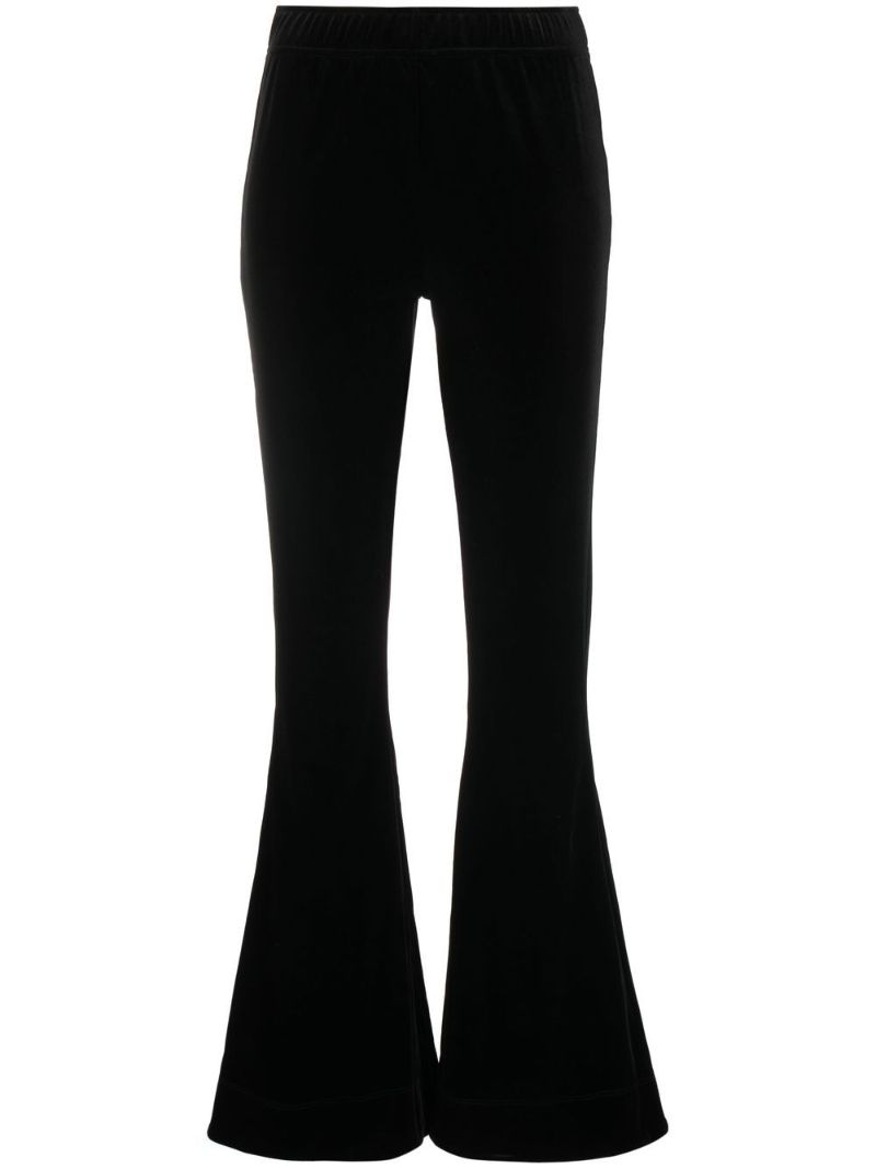 Black Flared Velour Trousers