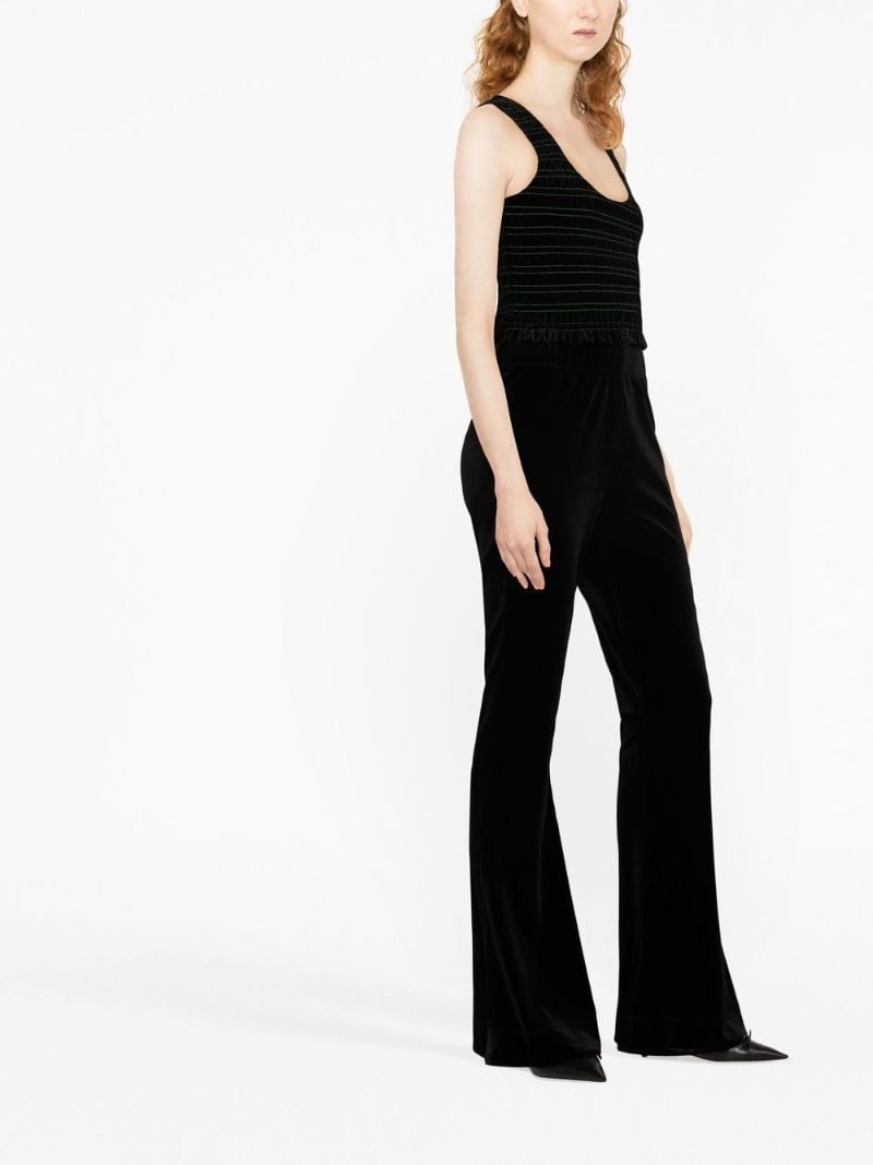 Black Flared Velour Trousers