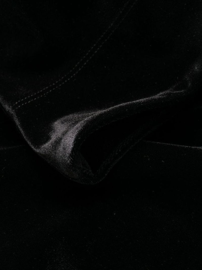 Black Flared Velour Trousers
