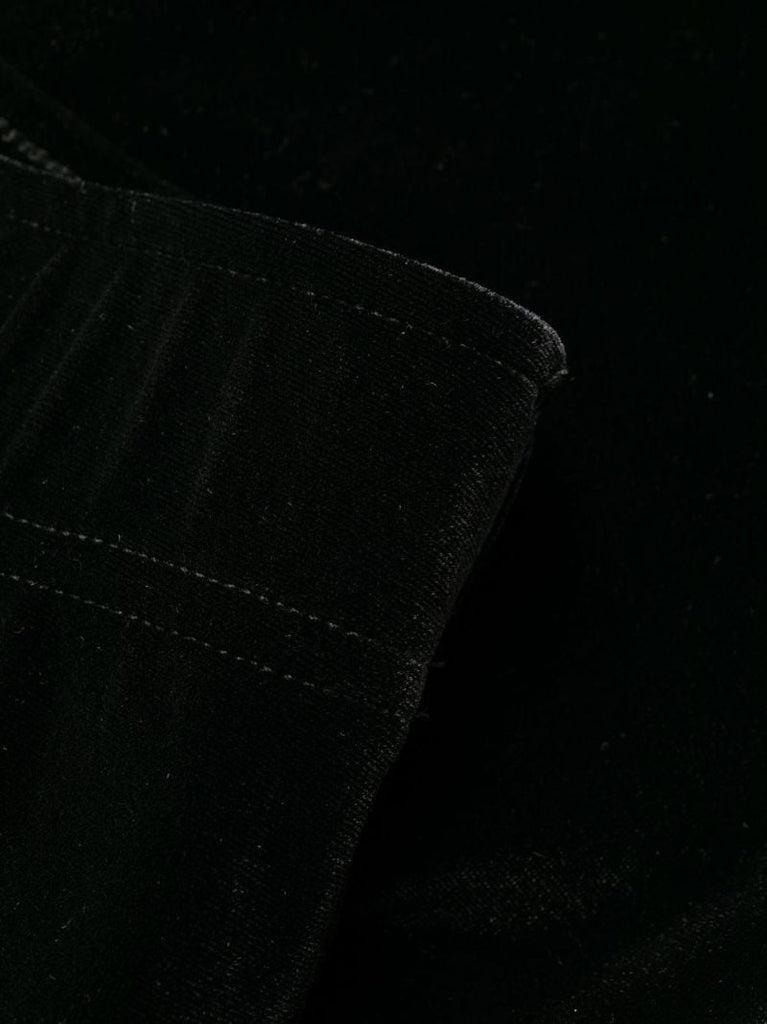 Black Flared Velour Trousers