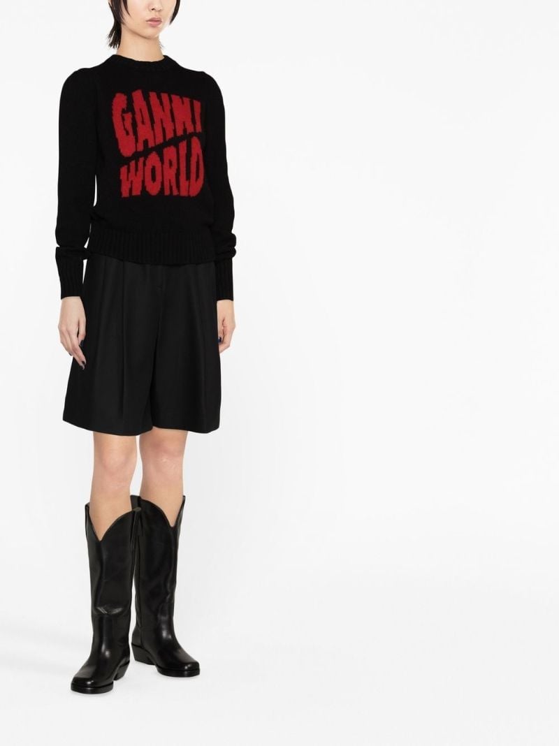Black Logo Intarsia Sweater