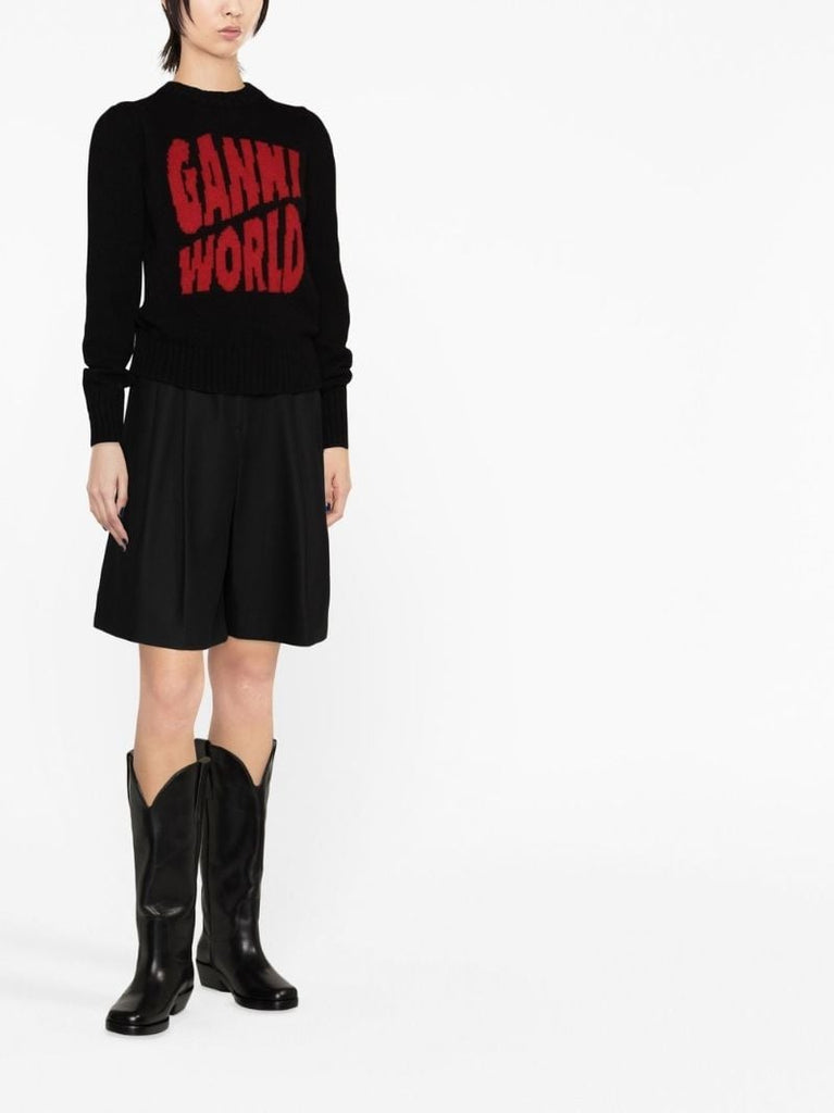 Black Logo Intarsia Sweater
