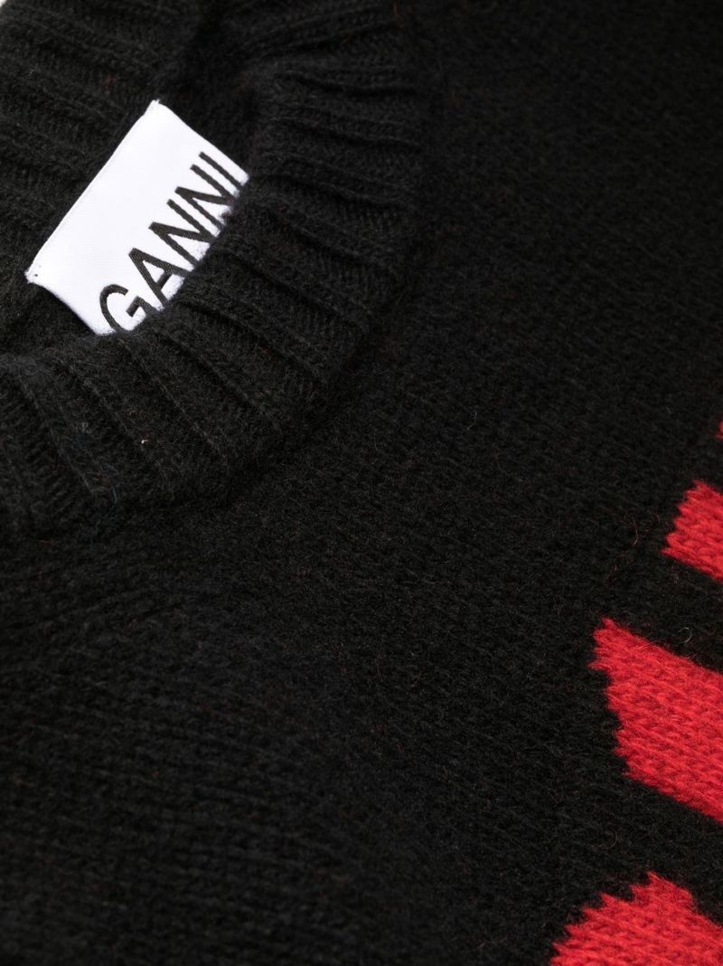 Black Logo Intarsia Sweater