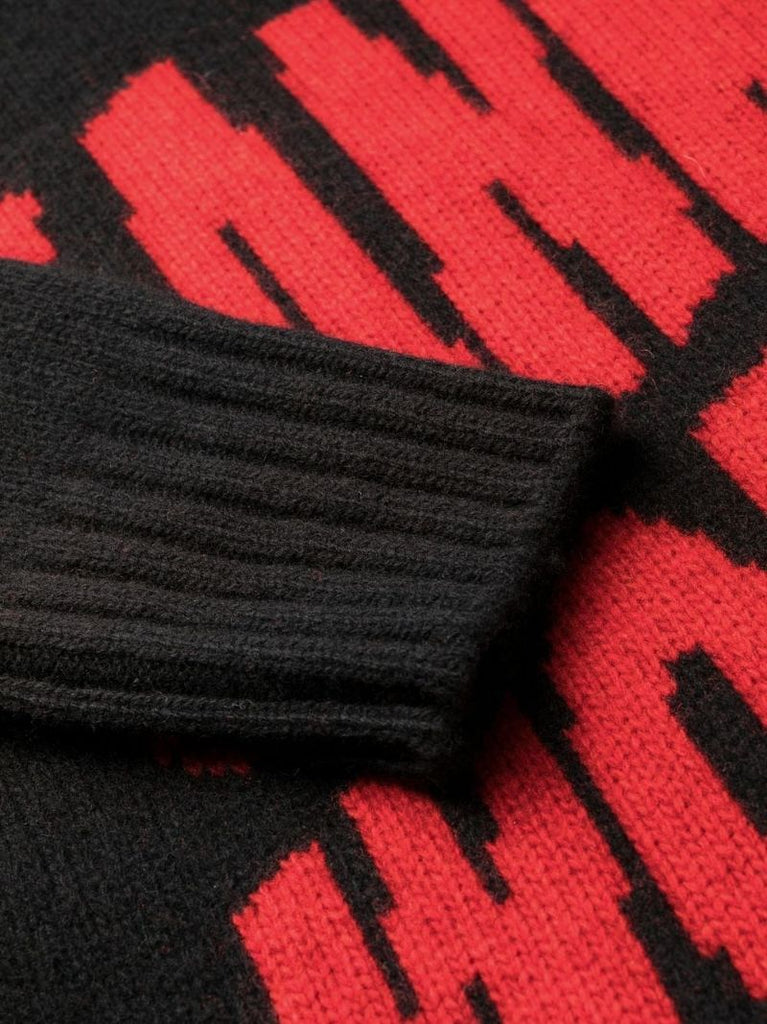 Black Logo Intarsia Sweater