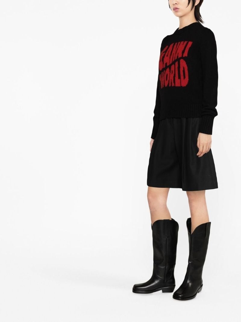 Black Logo Intarsia Sweater