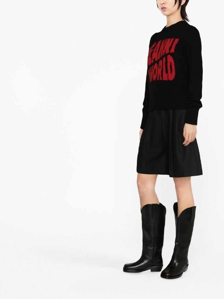 Black Logo Intarsia Sweater