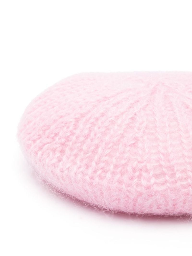 Pink Knitted Beret Hat