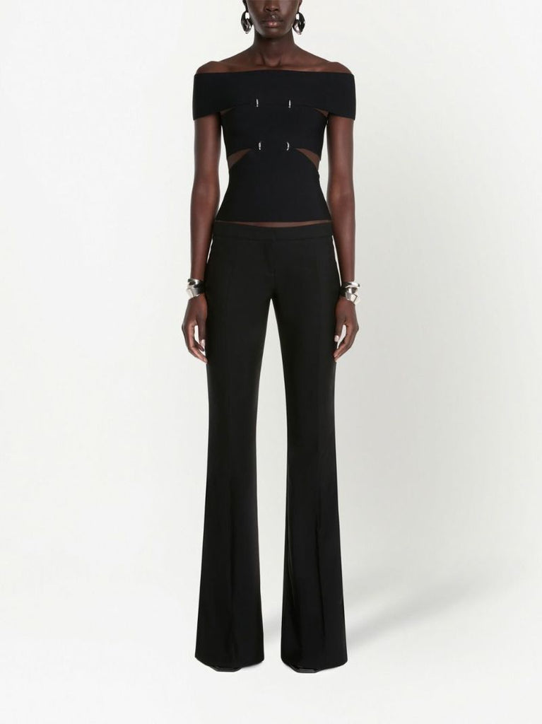 Black Off-the-shoulder Cut-out Top