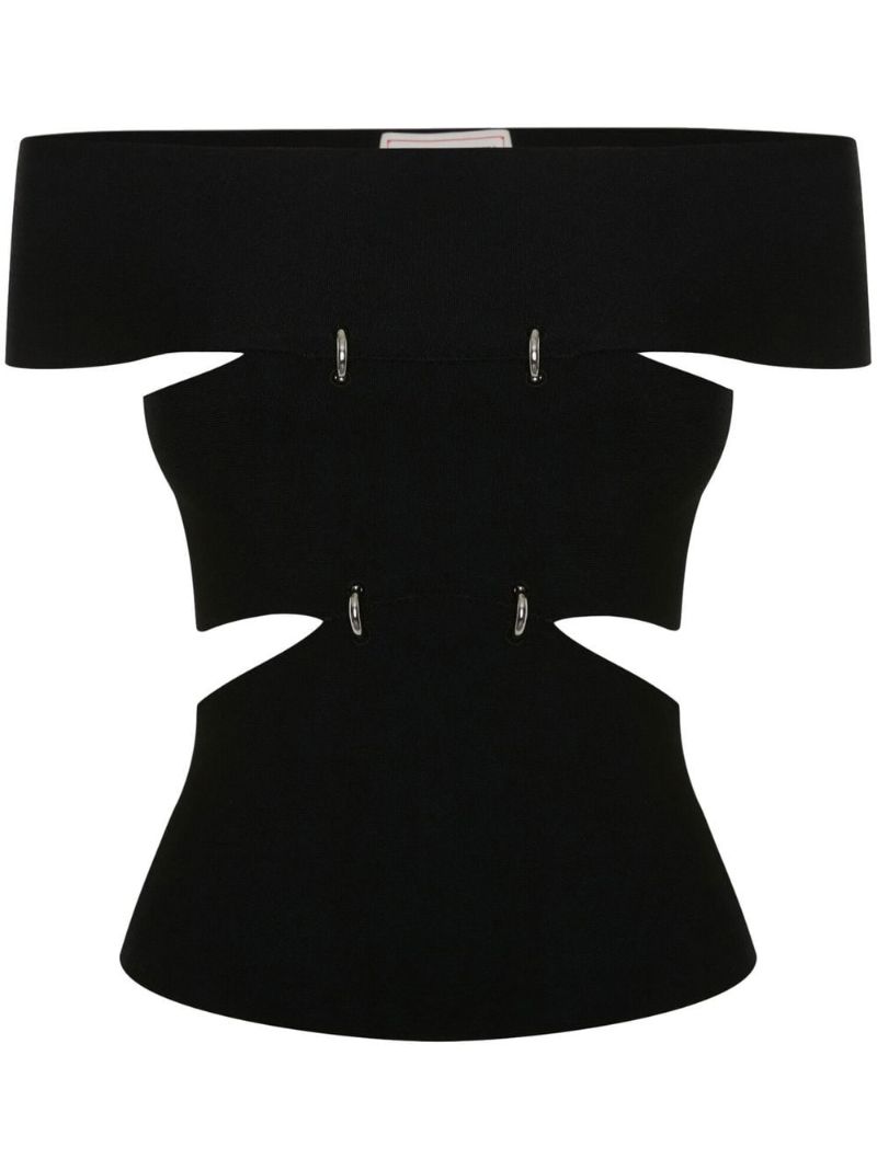Black Off-the-shoulder Cut-out Top
