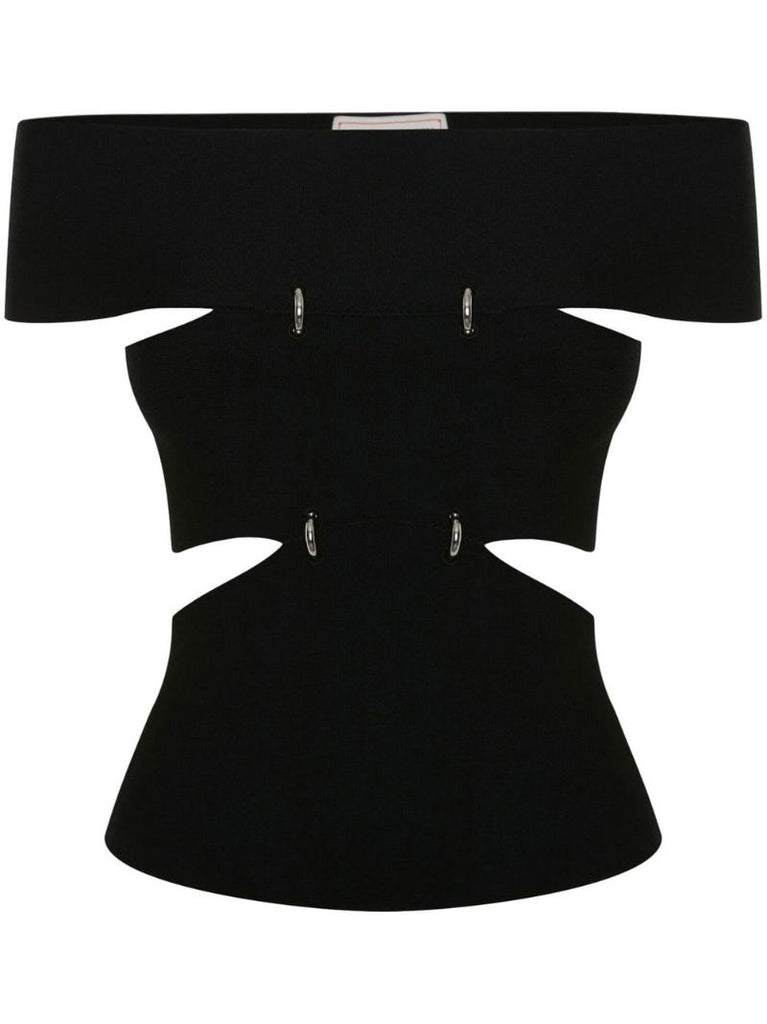 Black Off-the-shoulder Cut-out Top
