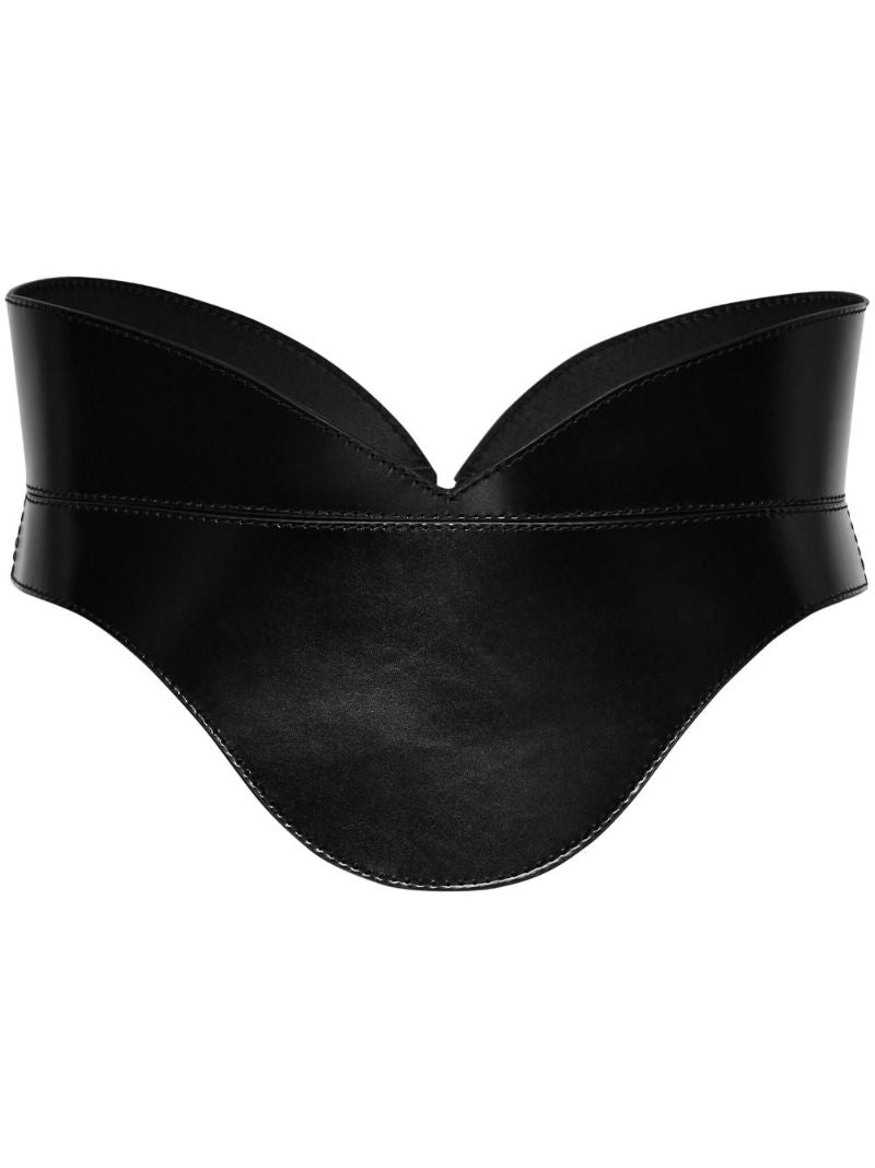 Black Corset-style Leather Belt