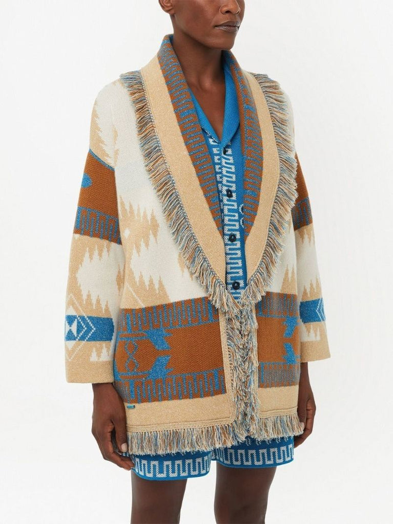 Brown Icon Jacquard Cardigan