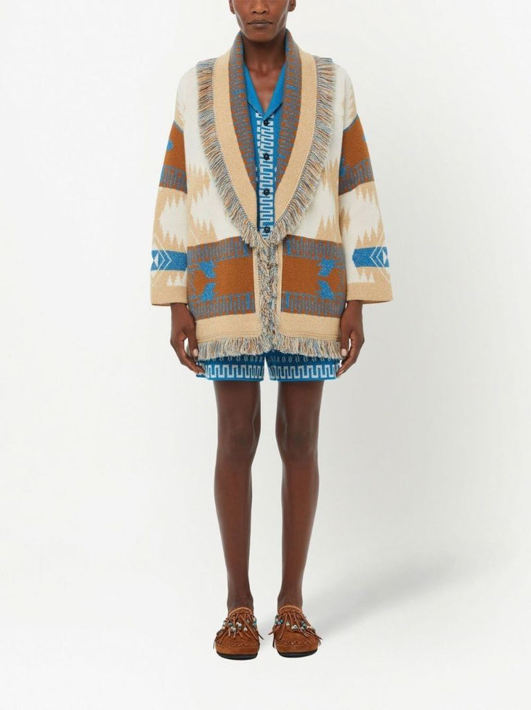 Brown Icon Jacquard Cardigan