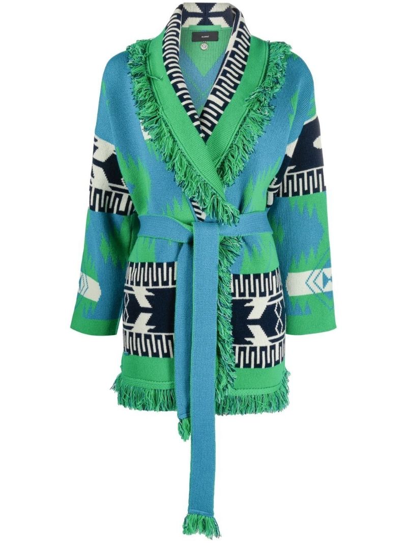 Green Icon Jacquard Cashmere Cardigan