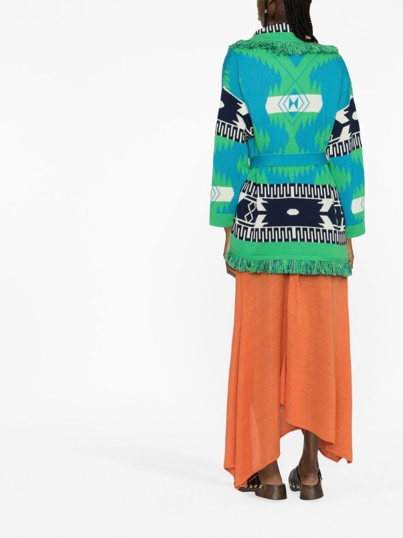 Green Icon Jacquard Cashmere Cardigan