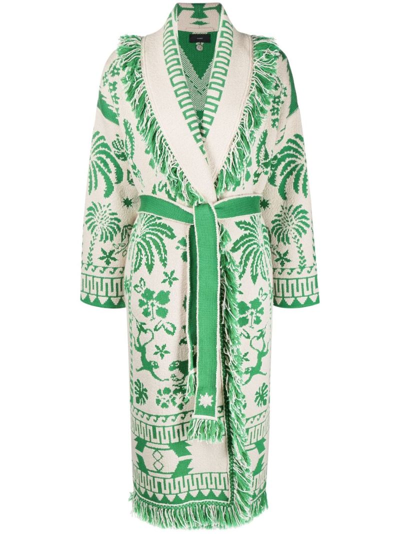 White the Explosion of Nature Jacquard Coat