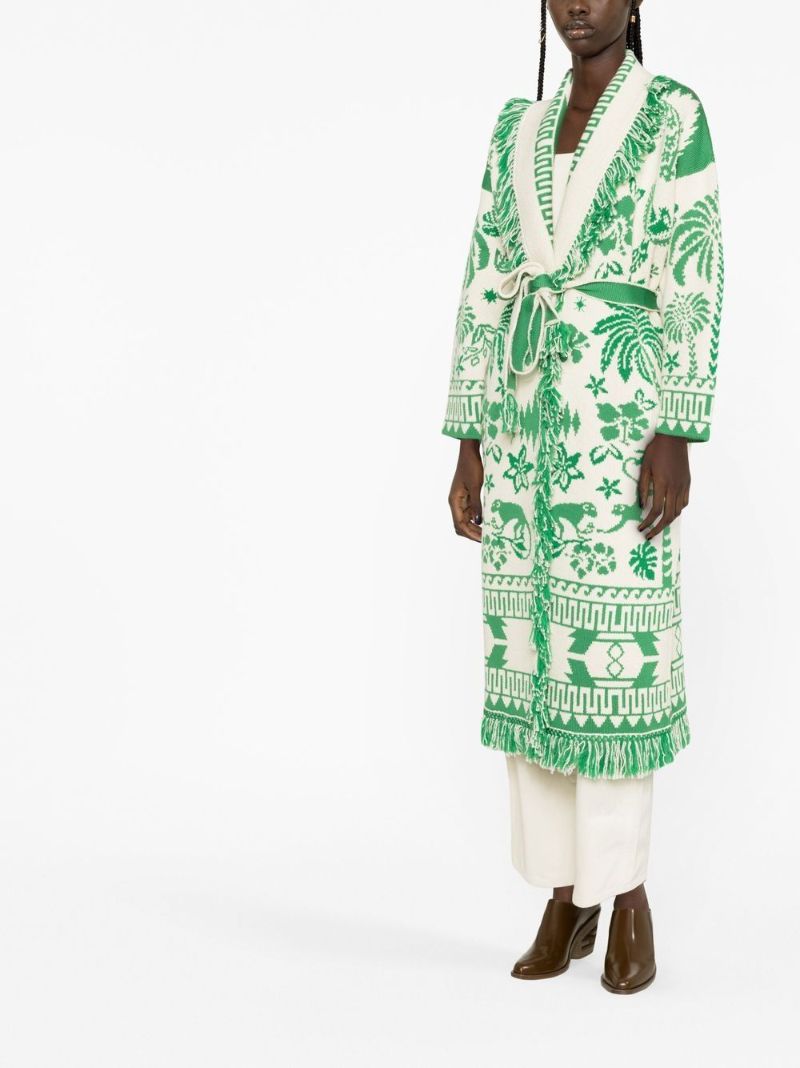 White the Explosion of Nature Jacquard Coat