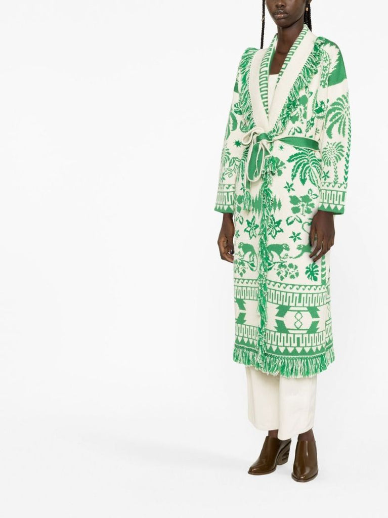 White the Explosion of Nature Jacquard Coat