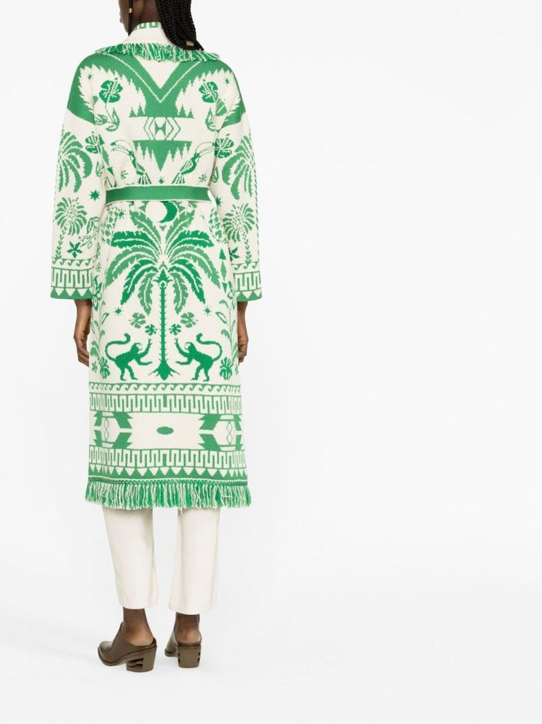 White the Explosion of Nature Jacquard Coat