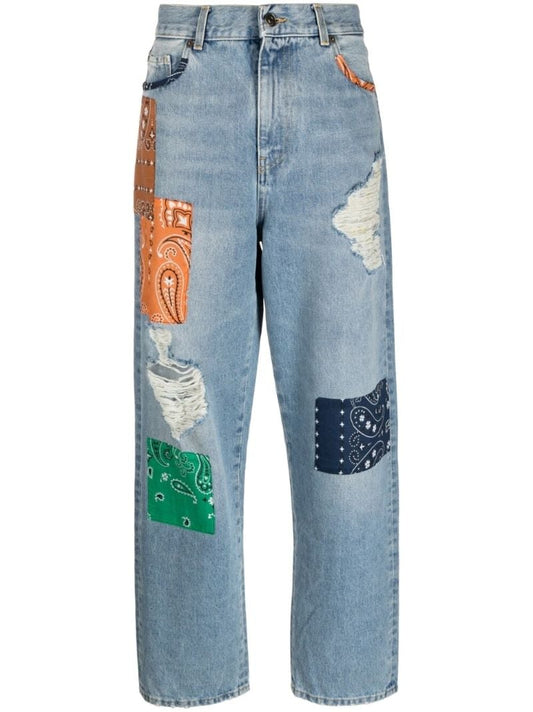 Blue California Patchwork Jeans
