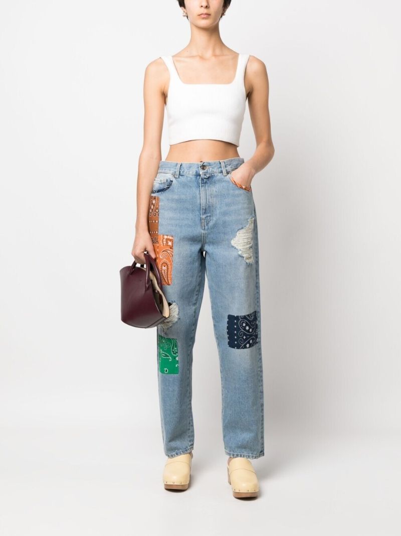 Blue California Patchwork Jeans